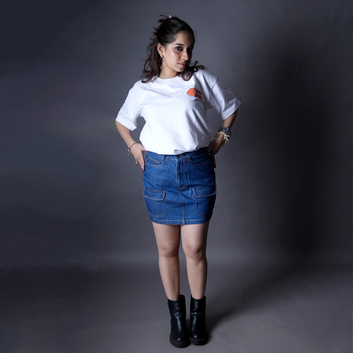 Sei Denim Cargo Skirt