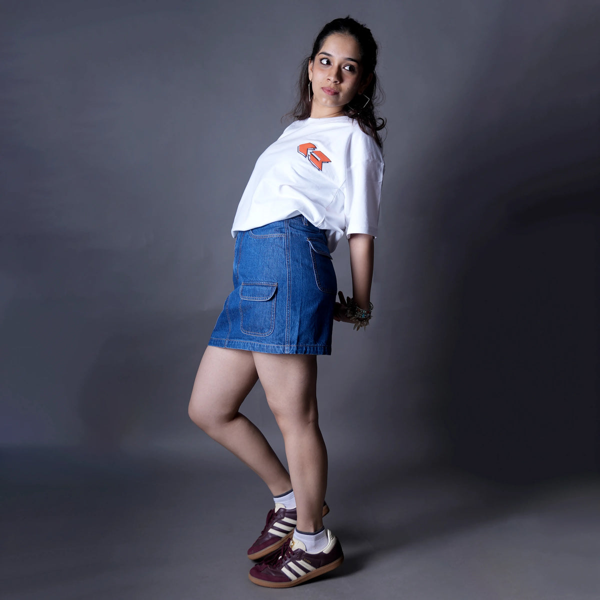 Sei Denim Cargo Skirt