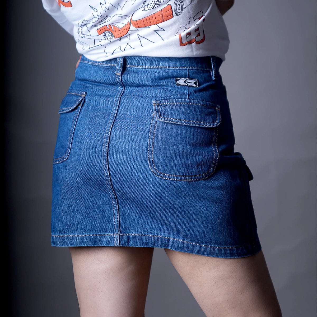 Sei Denim Cargo Skirt